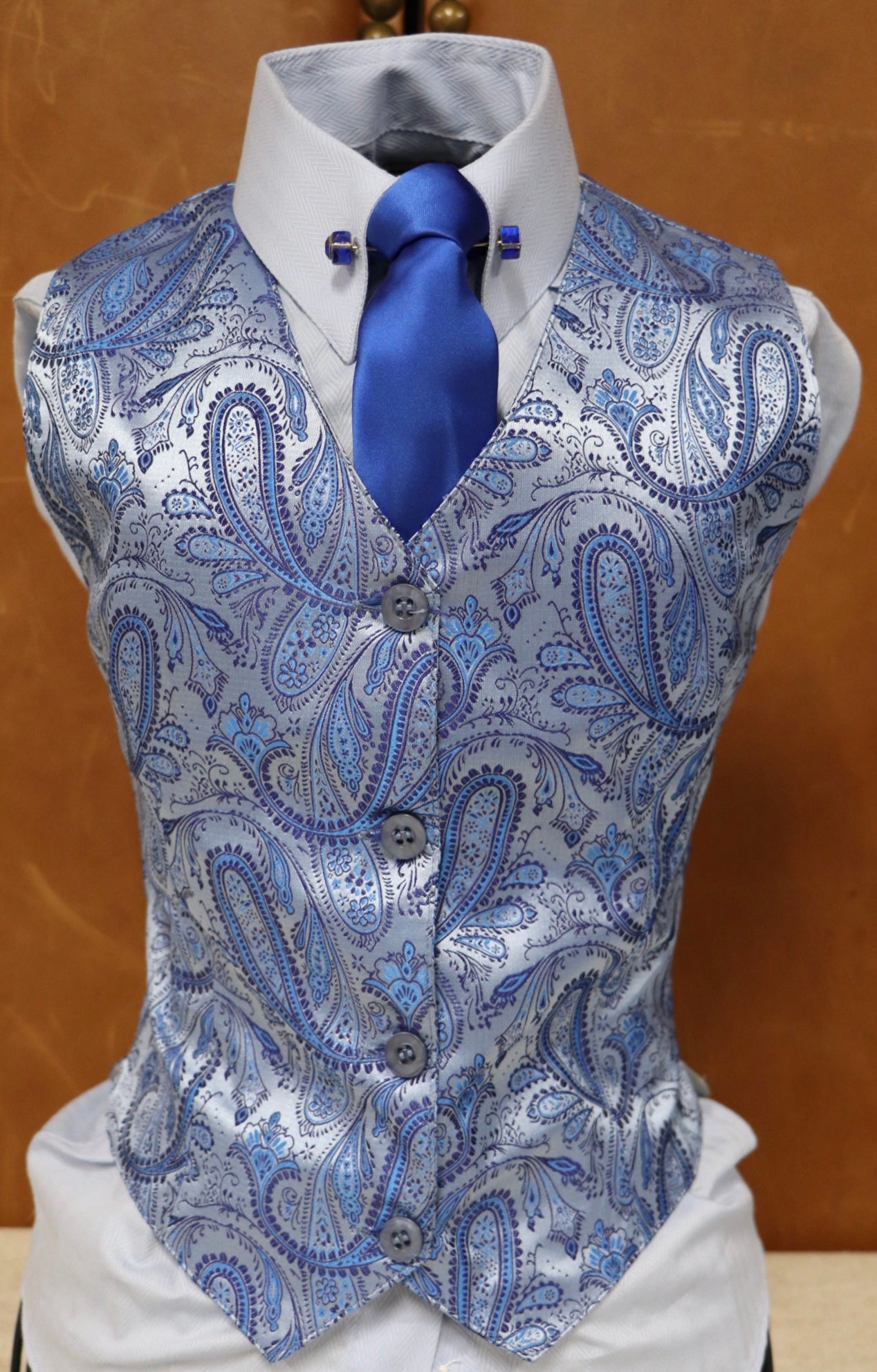 Child's Blue Herringbone Cotton Shirt