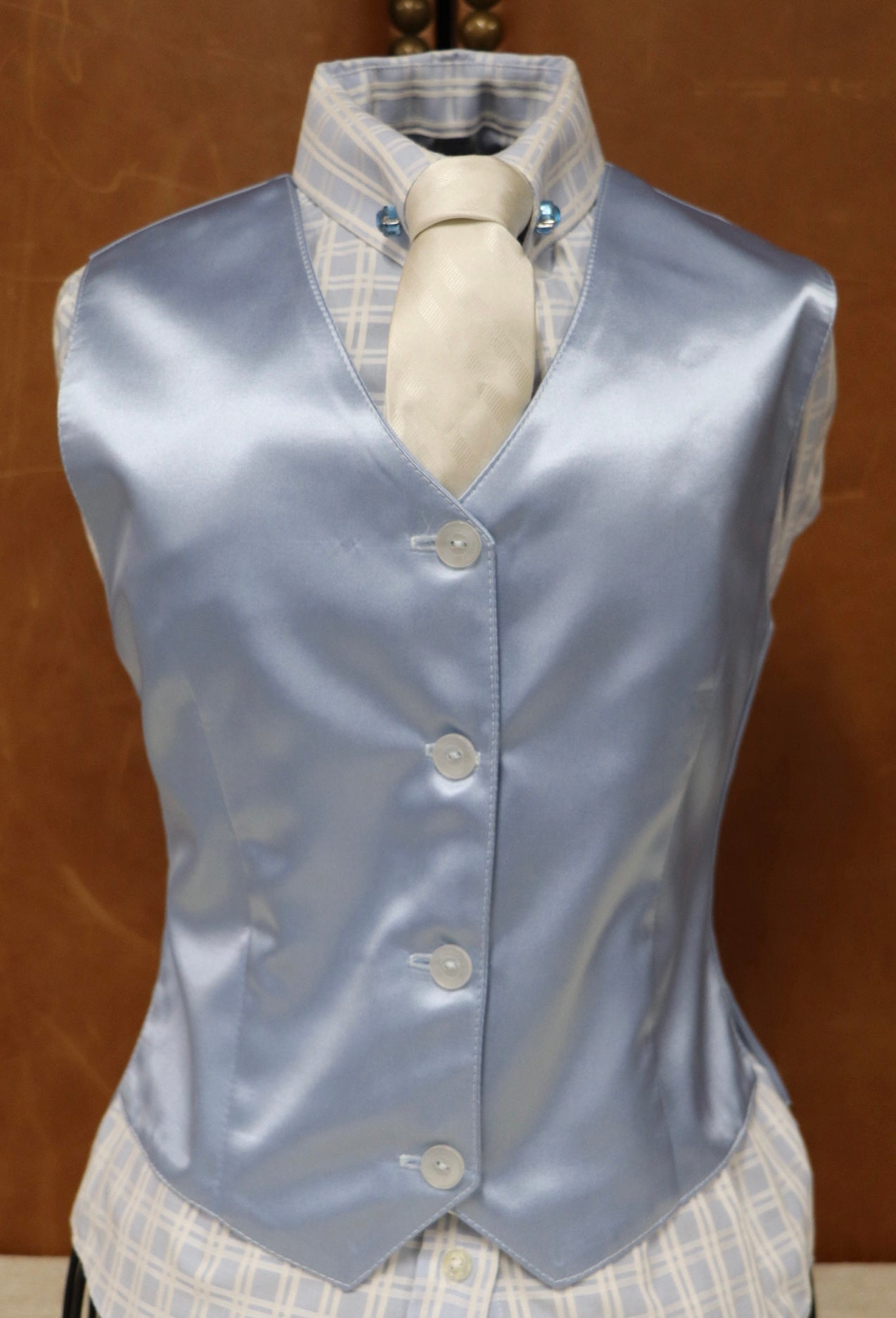 Child's Blue Satin Vest