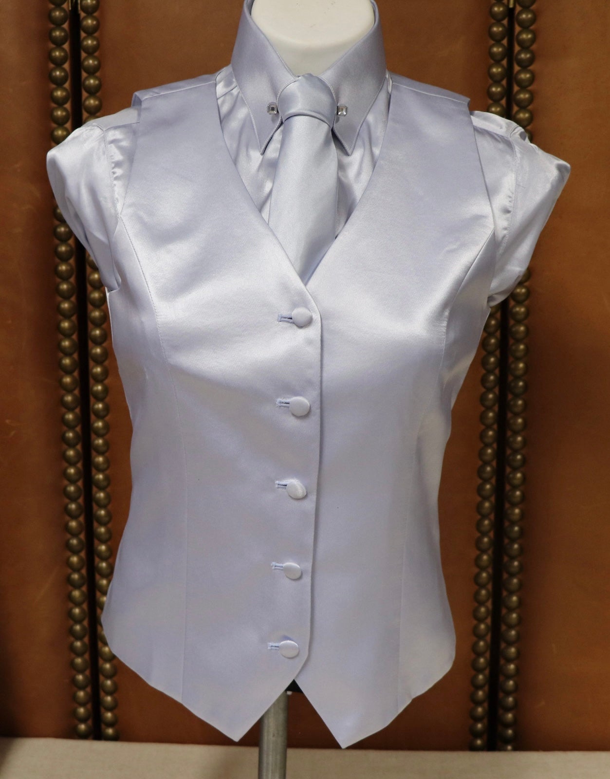 Ice Blue Satin Show Shirt